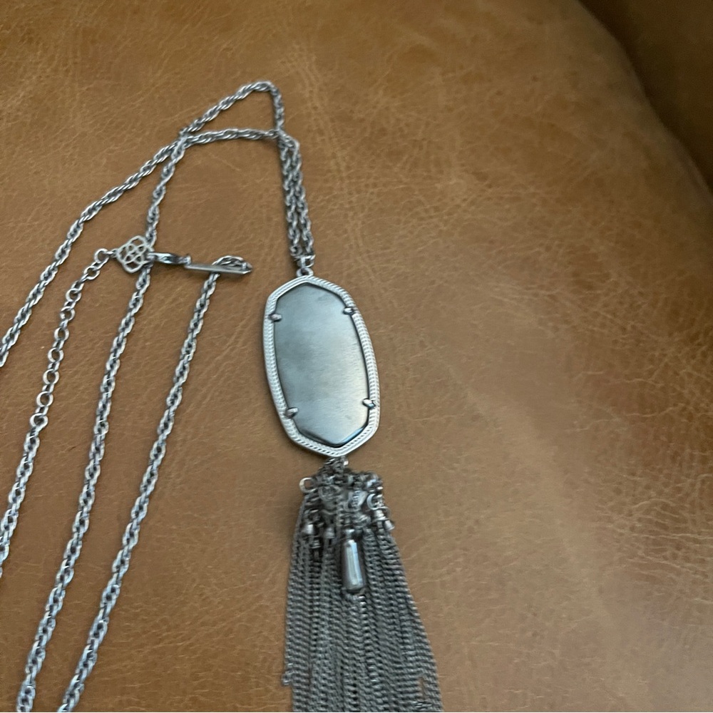 Kendra Scott Rayne Necklace in Hematite and Silver